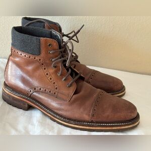 J&M 1850 Johnston Murphy Karnes Cap Toe Brown Leather Boots - 20-8856 
Men’s 11